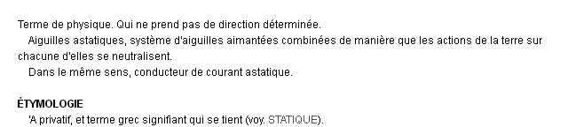 astatique définition astatique définition