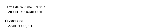avant-part dfinition