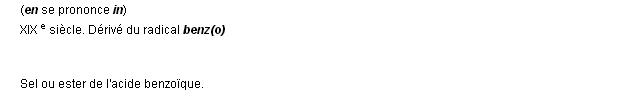 benzoate définition benzoate définition