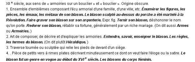 blason définition blason définition