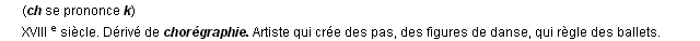 chorégraphe définition chorégraphe définition