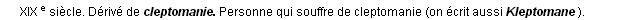 cleptomane dfinition