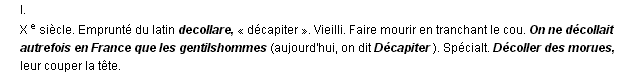 d�coller d�finition