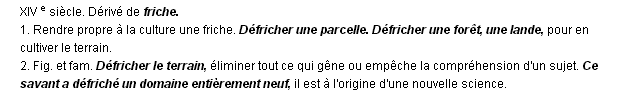 d�fricher d�finition