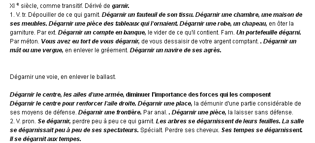 d�garnir d�finition