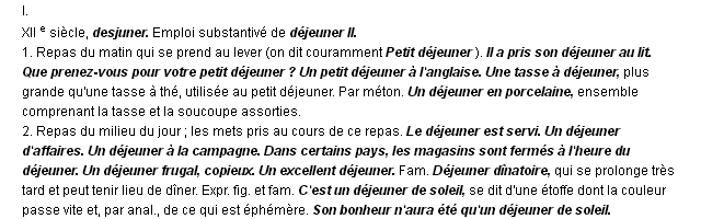 d�jeuner d�finition