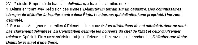 d�limiter d�finition