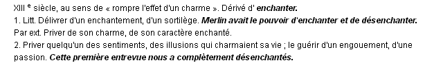 d�senchanter d�finition
