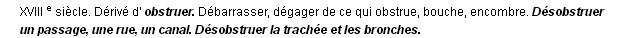 d�sobstruer d�finition