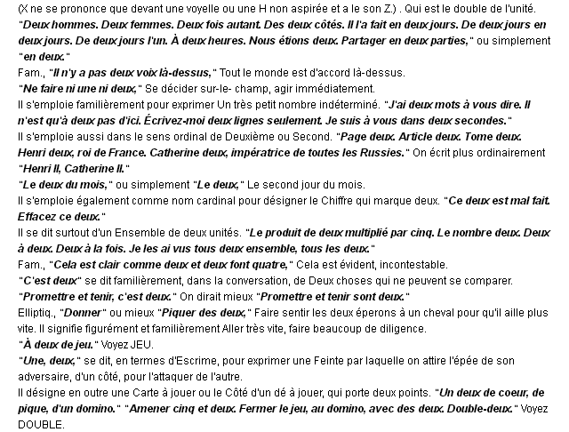 deux définition deux définition