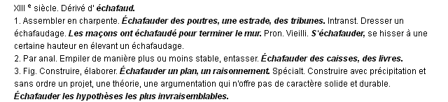 échafauder définition échafauder définition