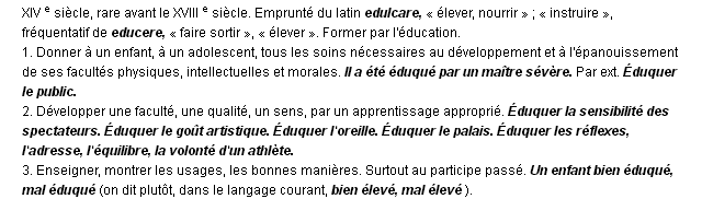 �duquer d�finition
