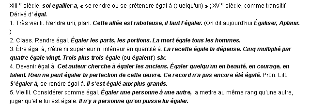 �galer d�finition