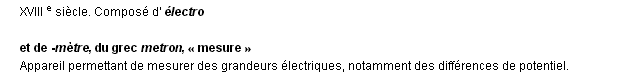 électromètre définition électromètre définition