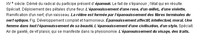épanouissement définition épanouissement définition