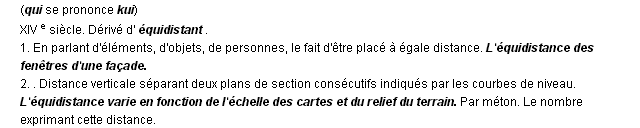 �quidistance d�finition