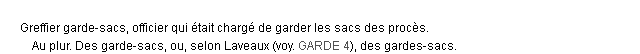 garde-sacs définition garde-sacs définition