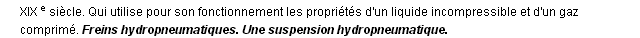 hydropneumatique dfinition