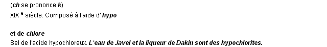 hypochlorite dfinition