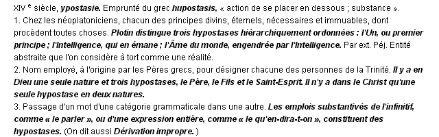 hypostase dfinition