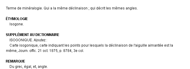 isogonique dfinition