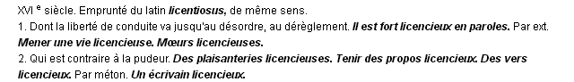 licencieux définition licencieux définition