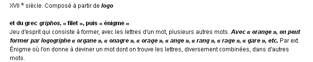 logogriphe définition logogriphe définition