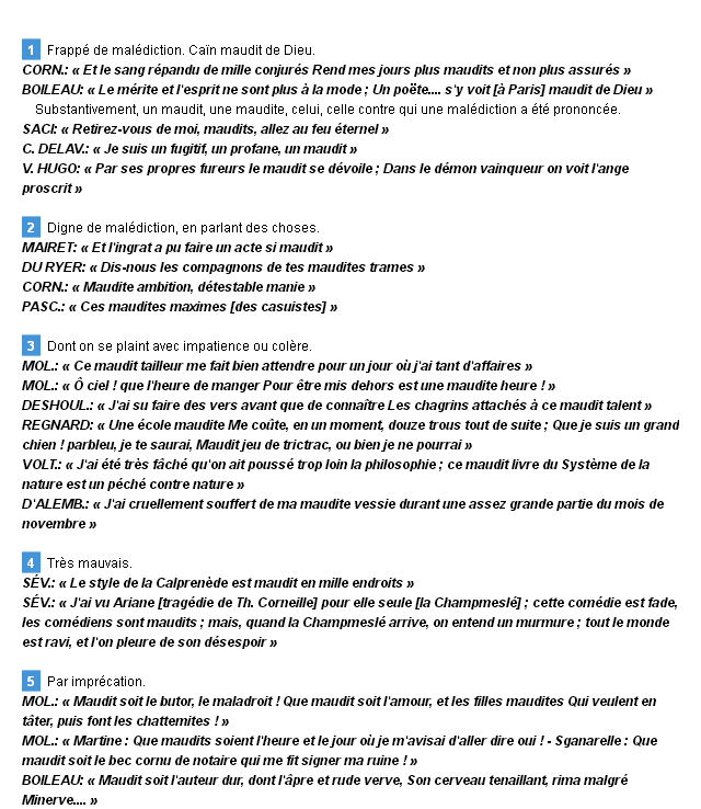 maudit définition maudit définition