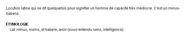 minus-habens dfinition