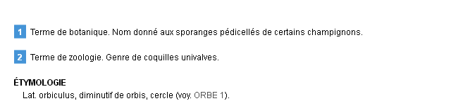 orbicule définition orbicule définition