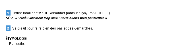 pantoufler définition pantoufler définition