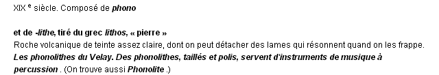 phonolithe dfinition