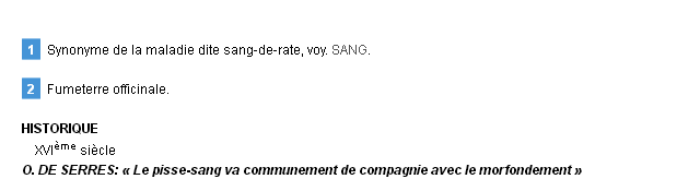 pisse-sang définition pisse-sang définition