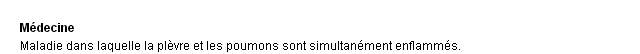 pleuropneumonie dfinition