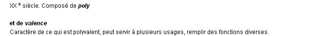 polyvalence dfinition