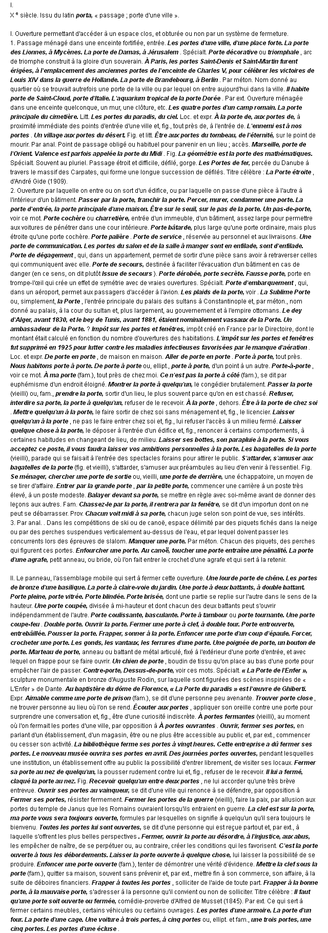 porte définition porte définition