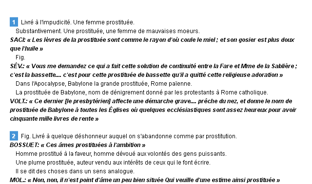 prostituée définition