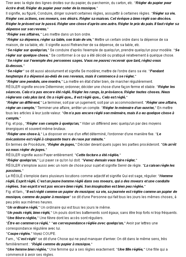 r�gler d�finition