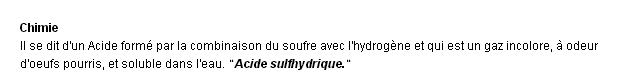 sulfhydrique dfinition