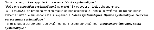 systématique définition systématique définition