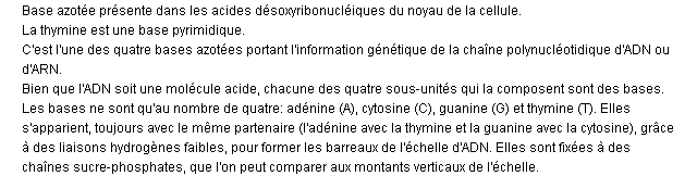 thymine définition thymine définition