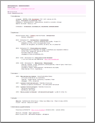 cv informatique