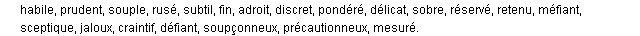 circonspect synonymes