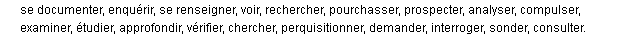 enqu�ter synonymes