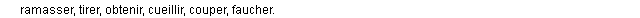 moissonner synonymes