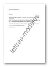 lettre de type Dégrèvement taxe foncière inoccupation