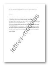Modèle et exemple de lettres type : Mécontentement au 
