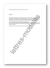 lettre de type Pièce défectueuse - demande d'un geste commercial