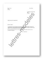 lettre de type Renseignements sur inscription