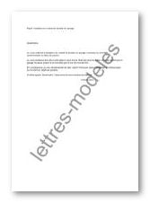 Modèle de lettre : Résiliation du bail de location d’un garage ou parking